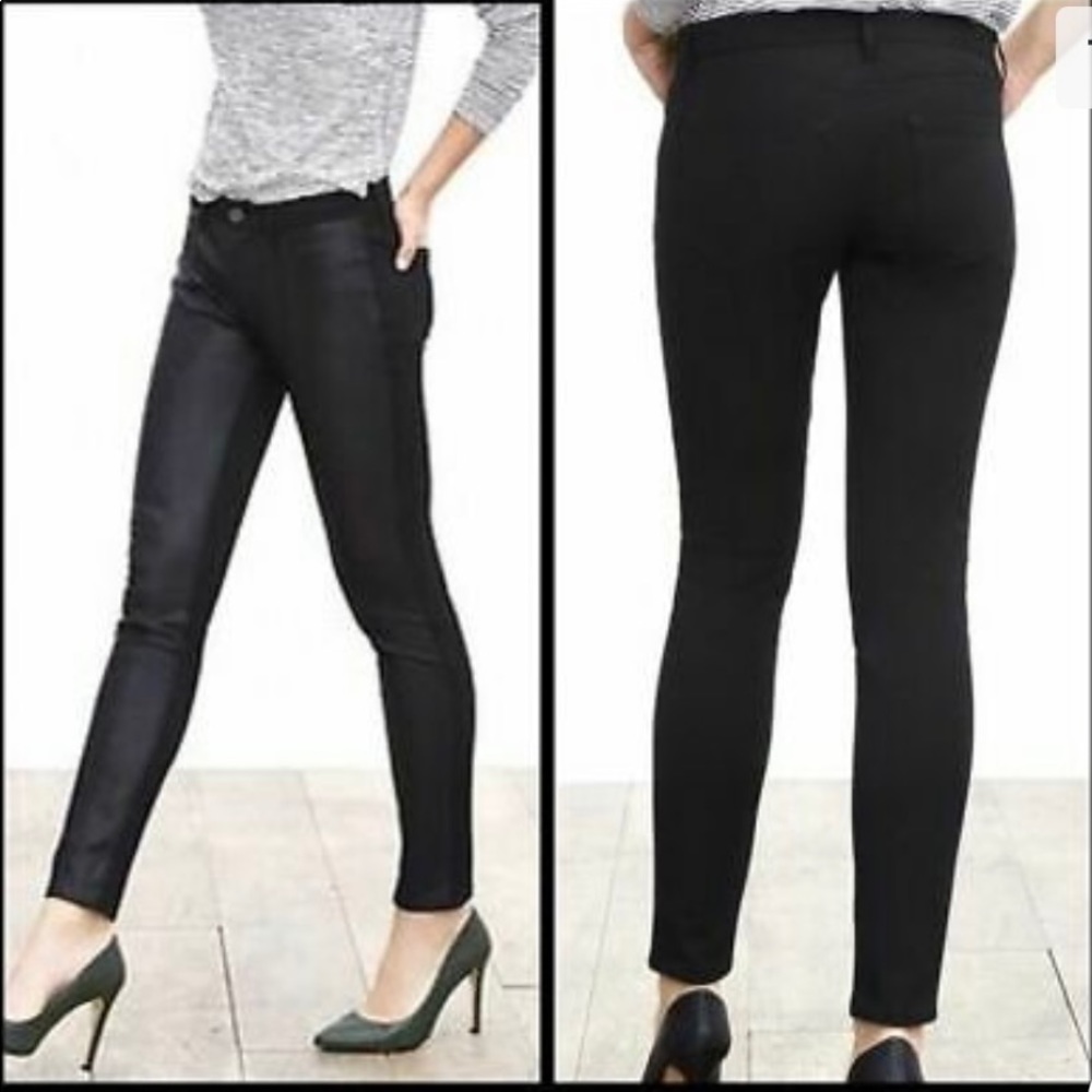 Banana republic Sloan fit leather front pants - size 6